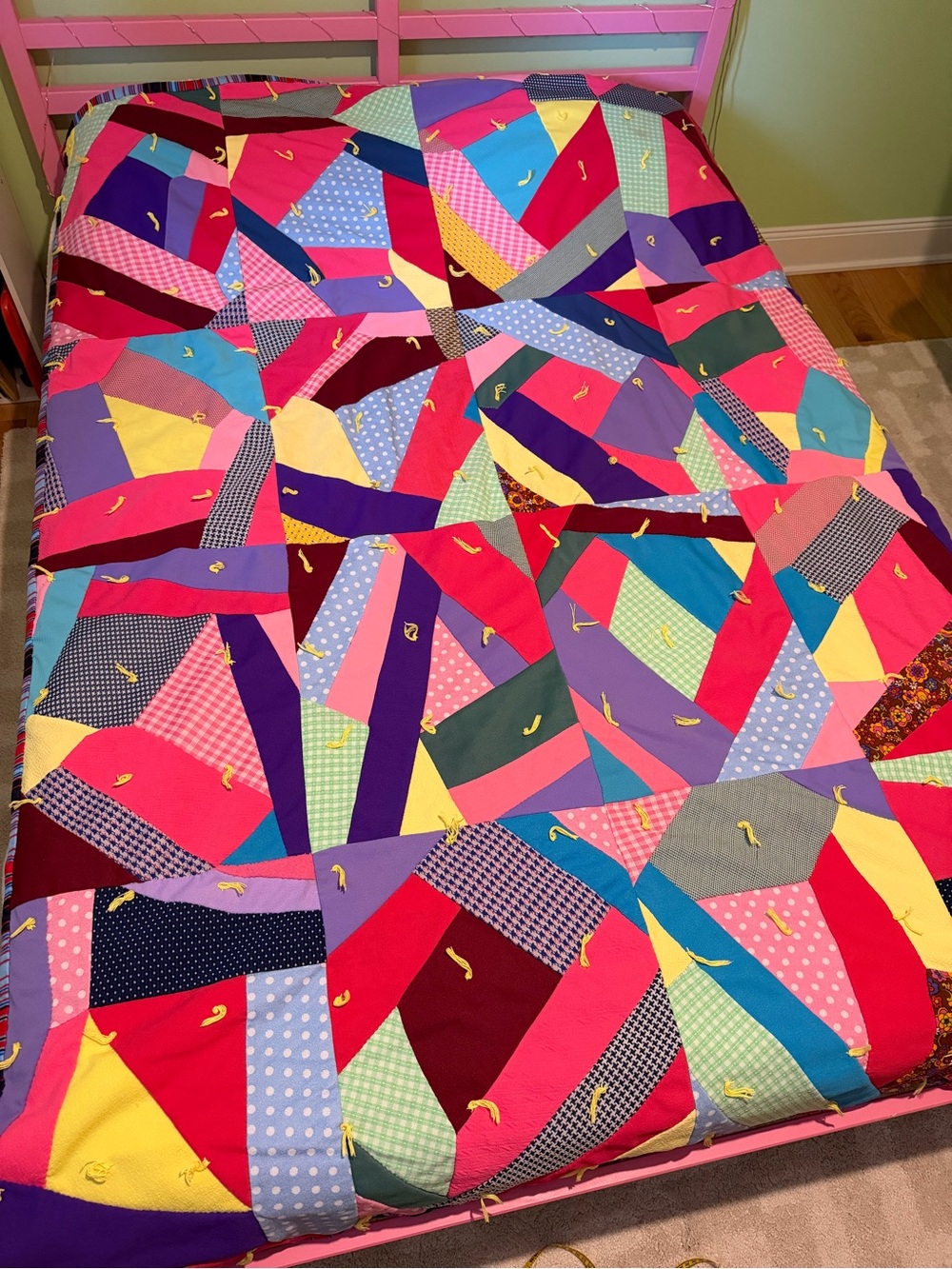 Vintage Handmade Crazy Quilt